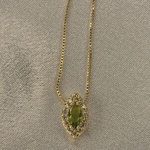 NWT Gold Filled Evil Eye Green Necklace